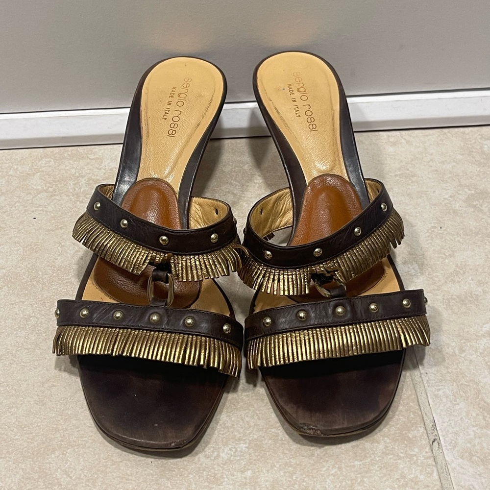 Sergio Rossi kitten heel sandals